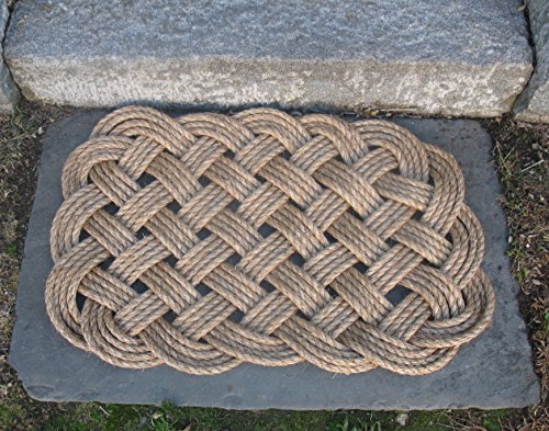 Mystic Knotwork-Nautical Manila Rope Door Mat 4 Pass Square