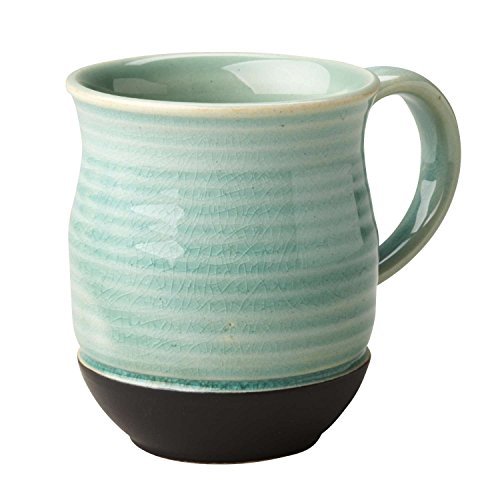Ten Thousand Villages-Microwave Safe Ceramic Coffee Cup 'Blue Waters Mug'