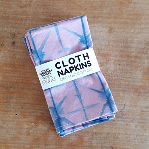 Chloe Derderian Gilbert-Organic Hand Dyed Shibori Cloth Napkins in Quebracho and Indigo