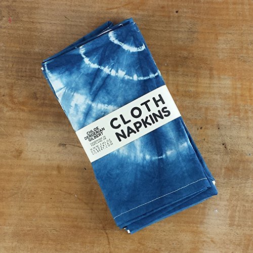 Chloe Derderian Gilbert-Hand Dyed Indigo Shibori Cloth Napkins