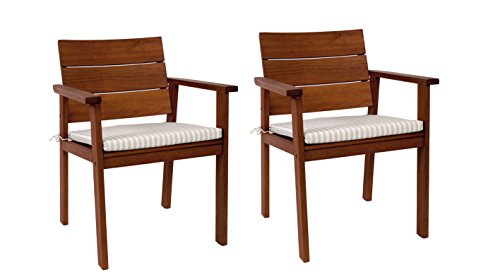 Amazonia-2-Piece Nelson Eucalyptus Easy Carver Chair Set with Cushions