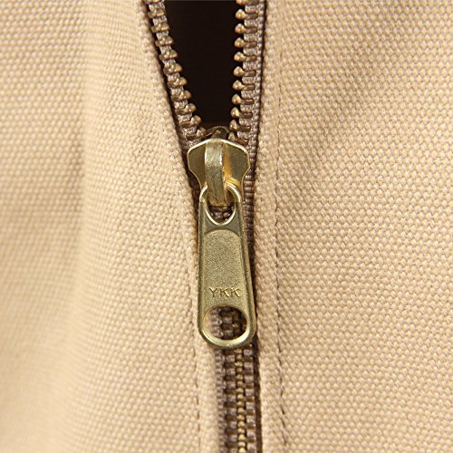 Garment Bag Khaki Cotton Canvas with Leather Trim Suit Carrier USA Made No. 7 by Col. Littleton ...