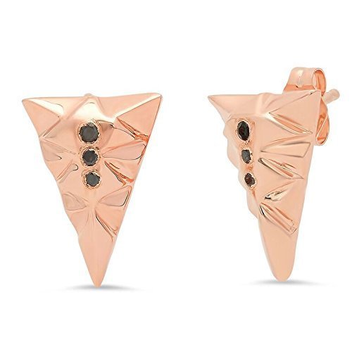 Kristen Dorsey Designs-Small Rose Gold Triangle Studs - Black Diamond/Rose Gold