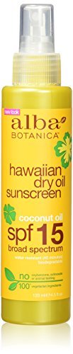 Alba Botanica-Hawaiian Coconut Dry Oil  Sunscreen SPF 15