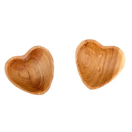Connected Fair Trade Products-Wild Olive Wood Mini Heart Dish Set