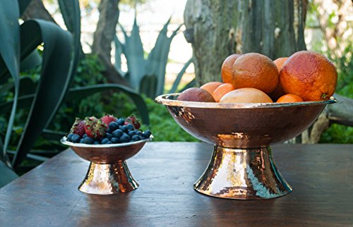Sertodo Copper-Hand Hammered 100% Pure Copper, Frutera Large Centerpiece Fruit Display Bowl