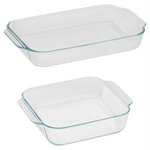Pyrex-2 Piece  Clear Oblong Glass Baking Dishes