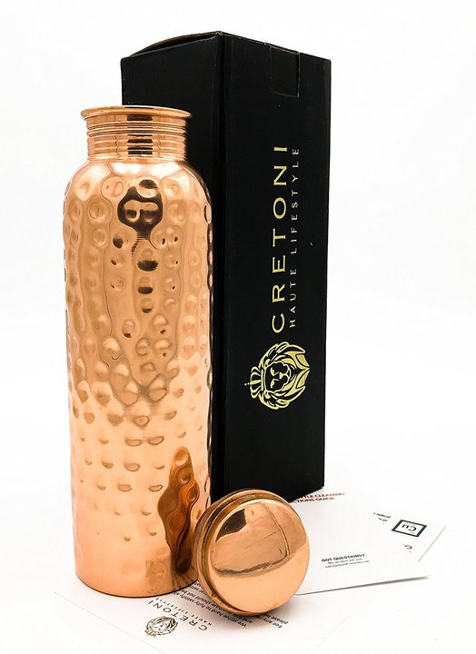 Cretoni-Pure Copper Hammered Water Bottle