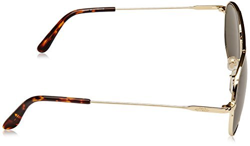 AO Eyewear-AO Eyewear American Optical - General Aviator Sunglasses with Wire Spatula Temple and Gold Frame, True Color Grey Glass Lens