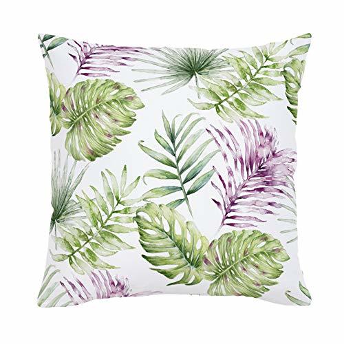 Carousel Designs-Carousel Designs Purple Painted Tropical Throw Pillow 26-Inch Square Size - Organic 100% Cotton Throw Pillow Cover + Insert - Made in The USA