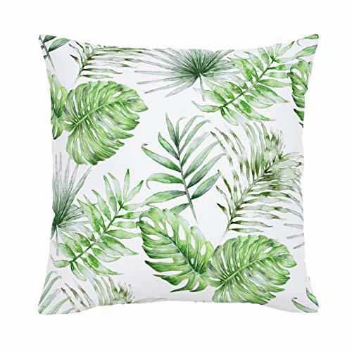 Carousel Designs-Carousel Designs Green Painted Tropical Throw Pillow 26-Inch Square Size - Organic 100% Cotton Throw Pillow Cover + Insert - Made in The USA