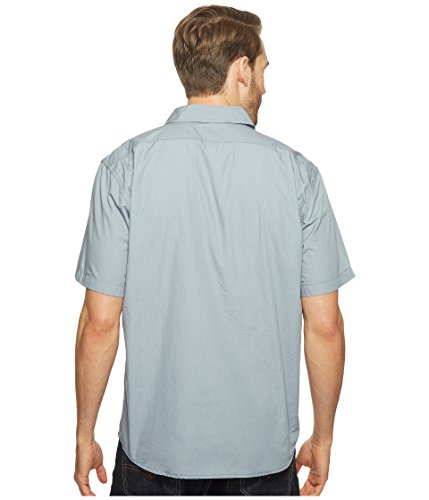 Filson-Filson  Men's Short Sleeve Feather Cloth Shirt Smoke Blue Button-up Shirt