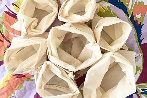 All Cotton and Linen-Reusable cotton produce bags washable - 8 Bags(2XL, 2L, 2M, 2S) - Reusable Grocery Bags - Reusable Snack Bags for Fruit - Brewing Bags - Green Storage Bags for Produce - Reusable Gift Bags Christmas