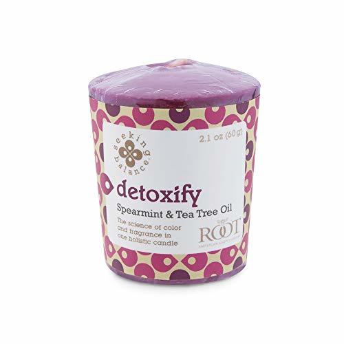 Root Candles-Root Candles Seeking Balance Aromatherapy 20-Hour Votive Candle, Detoxify: Spearmint & Tea Tree Oil