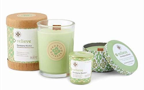 Root Candles-Root Candles Seeking Balance Spa Traveler Candle, Relieve: Eucalyptus Menthol