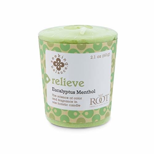 Root Candles-Root Candles Seeking Balance Aromatherapy 20-Hour Votive Candle, Relieve: Eucalyptus Menthol