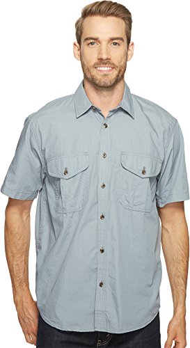 Filson-Filson Men's Short Sleeve Feather Cloth Shirt Smoke Blue X-Small