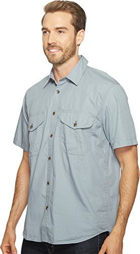Filson-Filson Men's Short Sleeve Feather Cloth Shirt Smoke Blue X-Small