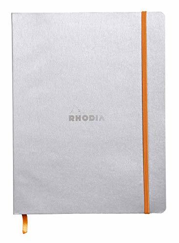 Rhodia-Rhodia Rhodiarama Softcover Notebook - 80 Dots Sheets - 9 3/4 x 7 1/2 - Silver Cover